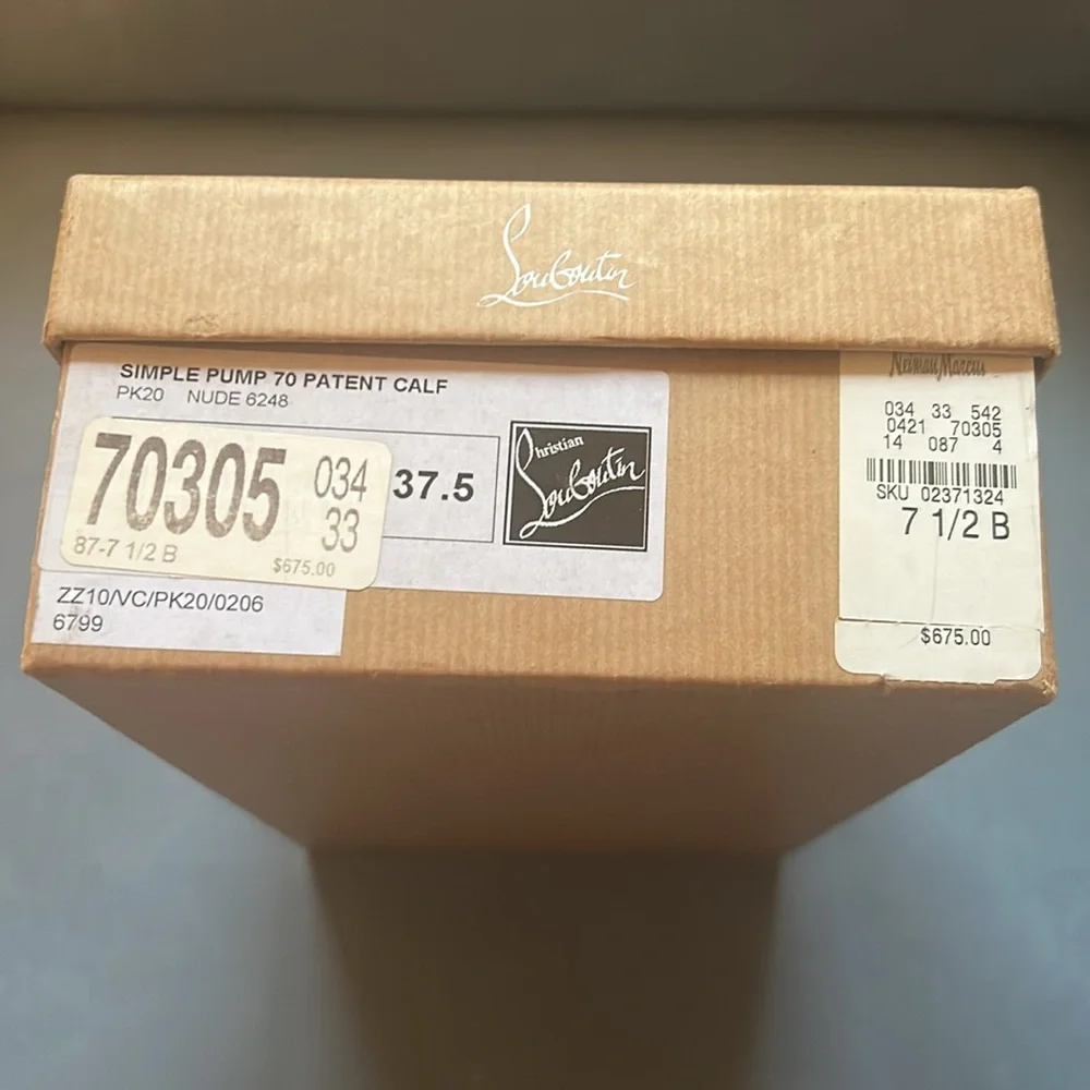 “REASONABLE OFFERS” CHRISTIAN LOUBOUTIN” Simple Pump 70 Patent Calf-Nude 6248 👠 - Picture 10 of 11